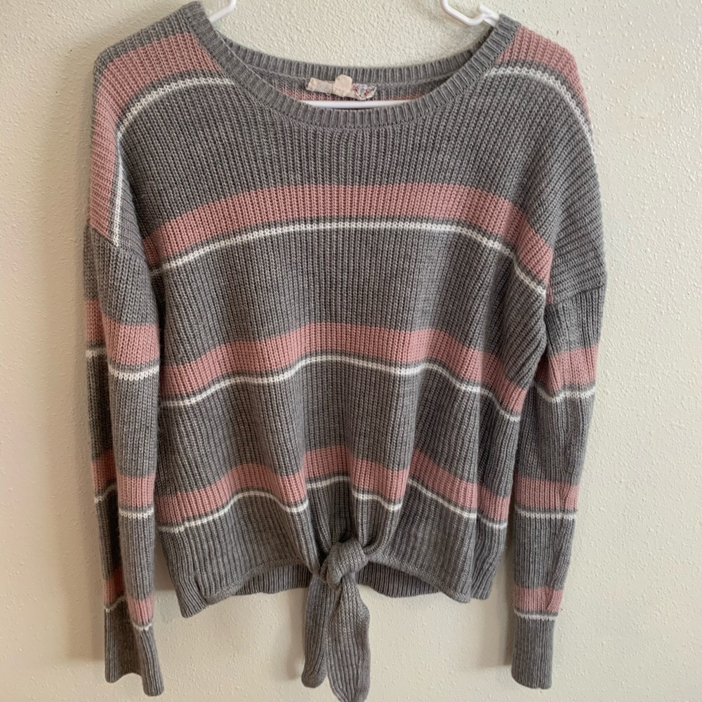 tie-front sweater women’s small, kids XL